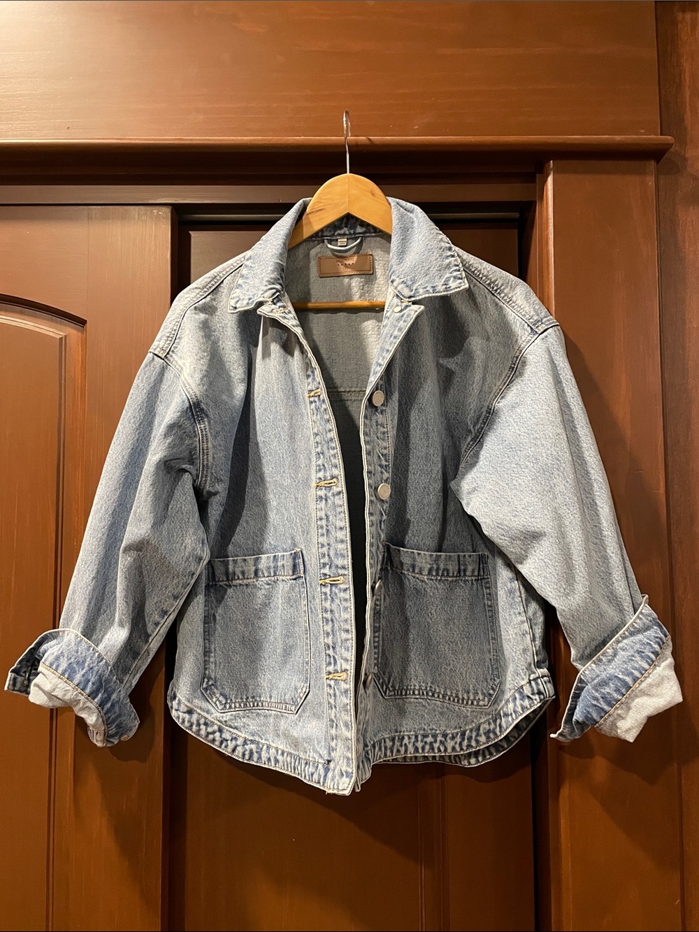 Blank NYC Light Blue Denim Jacket Shacket size m “Together Again”